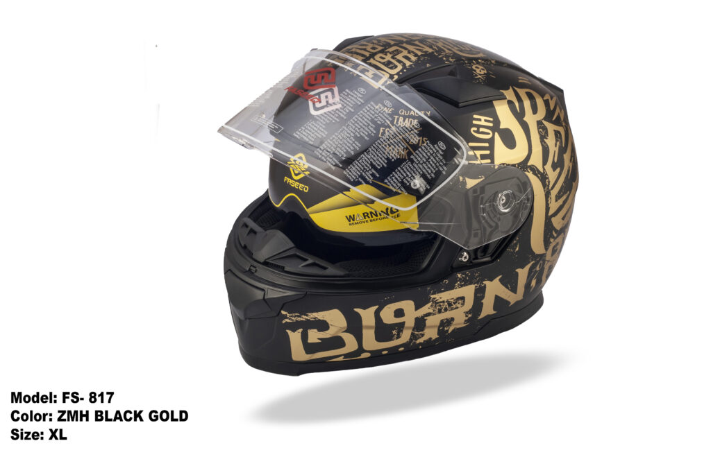 Faseed Fs Zmh Matt Black Gold Full Face Dual Visor Pinlock Ready