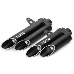 High Quality Motorcycle TOCE Aluminum Double Pipe Small Medium Large Exhaust Dual Twin Muffler Silencer