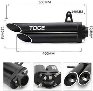 High Quality Motorcycle TOCE Aluminum Double Pipe Small Medium Large Exhaust Dual Twin Muffler Silencer