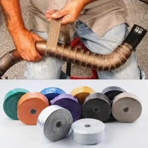 Thermal Exhaust Heater Pipe Bend Wrap Heat Insulation Resistant Wrap Tape Fireproof Cloth Roll Pati Bend Silencer