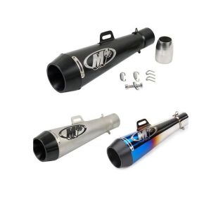 Motorcycle M4 Exhaust Black Silver Titanium Multi Muffler Slip On Loud Silencer