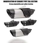 AKRAPOVIC Fish Evolution GP Exhaust Titanium carbon Fiber heat shield Exclusive laser engraved 150cc to 500cc Dual cylinder motorcycles