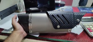 AKRAPOVIC Fish Evolution GP Exhaust Titanium carbon Fiber heat shield Exclusive laser engraved 150cc to 500cc Dual cylinder motorcycles