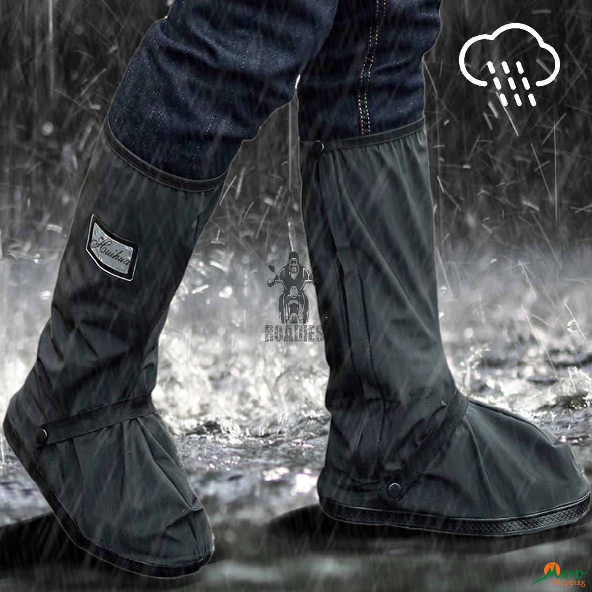 Waterproof Shoes Cover with Reflector Rain Snow Boots Black