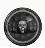 7 inch Projector LED Headlight RGB Skull Design With White Yellow Halo Ring High Low Beam DRL H4 7Inch LED Motorcyle Jeep Harley