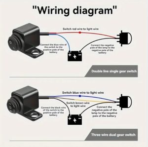 Domino Single Button with 3 Point Switch Mirror Fitting