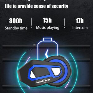 FreedConn T-Max Pro 1200m 8 Riders Motorcycle Helmet Bluetooth Intercom with Music Sharing