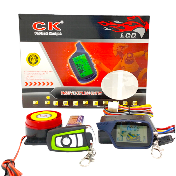 CK Two way Alarm System Passive Key Less Entry LCD Display Remote Motorcycle High Quality