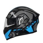 NEW JIEKAI JK-902 Blue Black Grey Uplift Dual Visor Helmet DOT