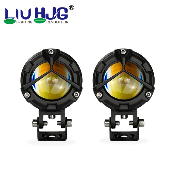 LIU HJG Mercedes Grill Shape D1 Projector Lens With Heavy Duty LED Light White Yellow Metal Body Motorcycle Jeep Outdoor