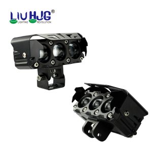 Liu HJG 4 Led Lens 50w High Quality Waterproof Motorcycle Dual Color White Yellow Metal Body Fog Light Motorcycle Car Jeep 2Pc