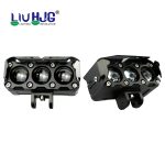 Liu HJG Three 3 Triple Led Lens 50w High Quality Waterproof Motorcycle Dual Color White Yellow Metal Body Fog Light Motorcycle Car Jeep 2Pc