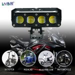 Liu HJG 4 Four Led Quad Lens 50w High Quality Waterproof Motorcycle Dual Color White Yellow Metal Body Fog Light Motorcycle Car Jeep 2Pc