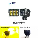 LIU HJG Six 6 Lens LED Yellow White Fog Light Motorcycles With 2 Color Mode Versatile Spot Driving Lamps for Cars Trucks Bikes 2PC