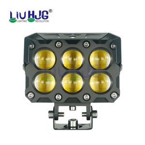 LIU HJG Six 6 Lens LED Yellow White Fog Light Motorcycles With 2 Color Mode Versatile Spot Driving Lamps for Cars Trucks Bikes 2PC