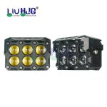 LIU HJG Six 6 Lens LED Yellow White Fog Light Motorcycles With 2 Color Mode Versatile Spot Driving Lamps for Cars Trucks Bikes 2PC