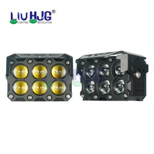 LIU HJG 120W Six 6 Lens LED Yellow White Fog Light Motorcycles With 2 Color Mode Versatile Spot Driving Lamps for Cars Trucks Bikes 2PC