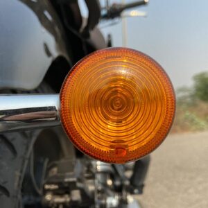 Motorcycle Vintage Chrome Round Shape Yellow Indicator