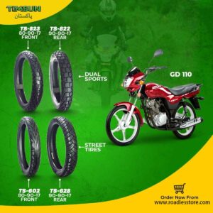 Timsun Tubeless Tires Set For GD110 Dual Sports Touring Version