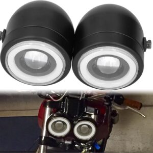 Universal Dual Motorcycle Headlight for Cafe Racer Retro With DRL Twins Headlight High Low Beam Lamp Turn Signal Dual Headlamp