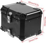 Universal Motorcycle Adventure Aluminum Top Box Black 45L Case Tail Box Luggage Fit