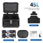 Universal Motorcycle GS Adventure ABS Plastic Back Top Box 45L Black Graphics Case Tail Box Luggage Fit
