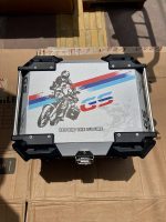 Universal Motorcycle GS Adventure Aluminum Top Box 45L - 55L Graphics Case Tail Box Luggage Fit