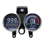 Motorcycle Digital Dual Point Speedometer Odometer For Suzuki GS150 Honda CG125 CD70 LED Digital RPM USB Phone Charge Waterproof Moto Gauge Dash Instrument With Bracket