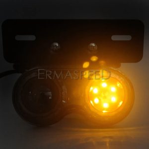 Motorcycle Dual Back Tail Light Running Lamp Brake Stop and Start Signal Light with License Plate Bracket for Motorcycle Street Bike