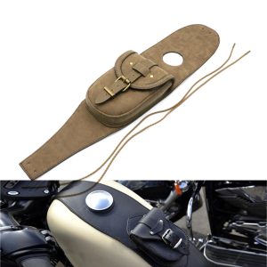 Motorcycle Gas Tank Leather Bag Dash Center Console Pouch Black Bag Leather Hanging Bags For Harley