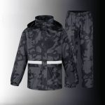 High Quality Motorcycle Waterproof Rain Suit Double Layer with Reflector Camouflage