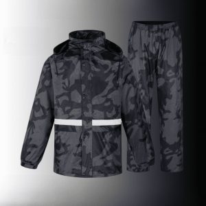 High Quality Motorcycle Waterproof Rain Suit Double Layer with Reflector Camouflage 