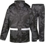 High Quality Motorcycle Waterproof Rain Suit Double Layer with Reflector Camouflage