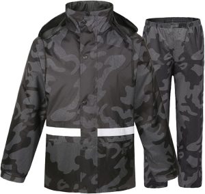 High Quality Motorcycle Waterproof Rain Suit Double Layer with Reflector Camouflage 