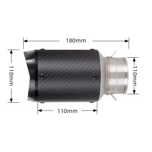 Motorcycle Exhaust Shorty Mini E32 Carbon Fiber Small High Quality and Loud Bass