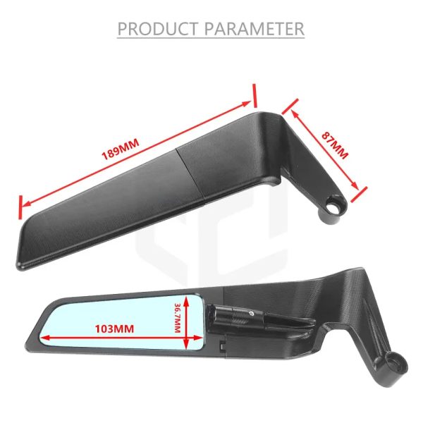 New Universal Motorcycle Kawasaki H2 Wing Style Side View Rear Mirrors CNC Machined High Quality