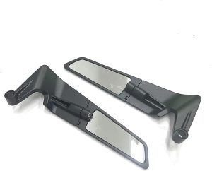 New Universal Motorcycle Kawasaki H2 Wing Style Side View Rear Mirrors CNC Machined High Quality White Glass