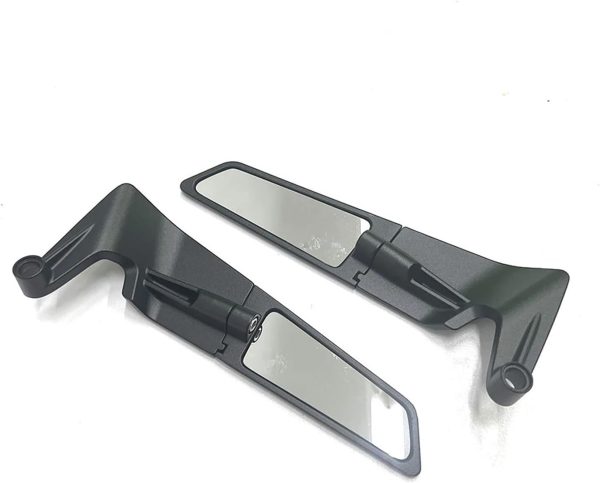 New Universal Motorcycle Kawasaki H2 Wing Style Side View Rear Mirrors CNC Machined High Quality White Glass