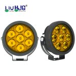 HJG External LED 4.5inch Round EL72 White Yellow 7 LED Light 140 Watt Removeable Lens Motorcycle Jeep