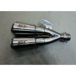 Motorcycle SC Project Dual Pipe Nose Exhaust E09 High Quality Muffler Silencer 