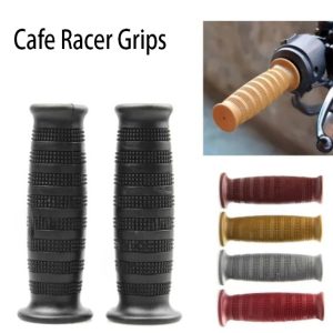 Cafe Racer Handle Grips 22mm Oval Design Retro Classic Vintage Project Bike Bobber