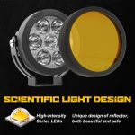 HJG Adventure BMW Big External LED 4.5inch Round Lights EL72 White Yellow 7 LED Light 140 Watt Removeable Lens Motorcycle Jeep (4)