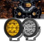 HJG Adventure BMW Big External LED 4.5inch Round Lights EL72 White Yellow 7 LED Light 140 Watt Removeable Lens Motorcycle Jeep (4)