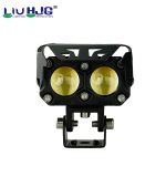 Liu HJG Two 2 Dual Led Lens 40w High Quality Waterproof Motorcycle Dual Color White Yellow Metal Body Fog Light Motorcycle Car Jeep 2Pc