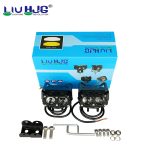 Liu HJG Two 2 Dual Led Lens 40w High Quality Waterproof Motorcycle Dual Color White Yellow Metal Body Fog Light Motorcycle Car Jeep 2Pc