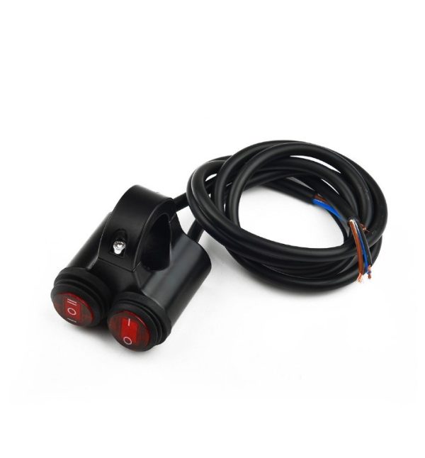 Motorcycle Dual Button 3+2 Point ONOFFON Switch With RED LED