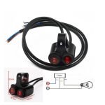 Motorcycle Dual Button 3+2 Point ONOFFON Switch With RED LED