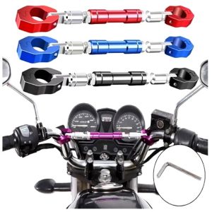 Motorcycle Handle Cross Bar Extension For LED Lights and Mobile Holder Buttons Reduce Vibration