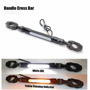 Motorcycle Handle Cross Bar Extension Running Audi Style Yellow Indicator White DRL Children Support Reduce Vibration