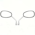 Motorcycle Handle Oval Shape Chrome Mirrors 10mm Thread Wide Lens Visibility